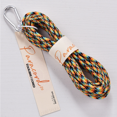 3mm 배색 파라코드 카라비너 5m 멀티 컬러 파라코드 팔찌 마스크 스트랩 리드줄 마크라메 재료, 1개, 06.던 파티