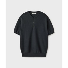 UNION BLUE HARD TWIST HENLEY-NECK HALF 니트 GRAPHITE 179004