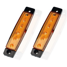 뭉구카 Lark 6구 LED 차폭등 12/24v 화물차 탑차 사이드등 자동차 차량용 램프 레드1P 1EA, 1개, 옐로우 1P