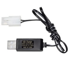 올칩 7.2V KET-2P USB RC카 드론 보트 호환 충전 케이블 리튬 배터리용 충전기 과충전 과전압 보호 장난감 전자기기, 1개, (KET-2P) 7.2v USB충전기(블랙)