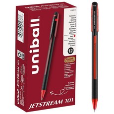 Uniball Jetstream 101 볼펜 미디엄 포인트 (1.0mm) 레드, Uniball Jetstream 101 볼펜, 미디엄