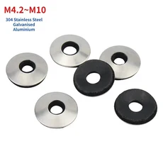 방수 와셔 Epdm 미끄럼 방지 드릴 켓 복합 씰링 일반 304 스테인레스알루미늄탄소강, M5.5x25mm, 50개, Galvanised