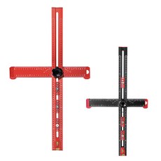 타공가이드 드릴링 60cm 직각자 강철 눈금자 목공자 수평계, 실버, 1개