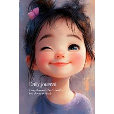데일리 저널 365페이지 기분 추적기 및 물 섭취 기록장 귀여운 일러스트가 있는 6 x 9 줄 노트 감정 웰빙 꿈을 위한 일기, 양장본