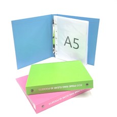 A5사이즈 에코 3공 O링 클리어화일 (80매), 주황색