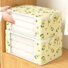 [CU] 다용도 투명 리빙박스 지퍼형 옷정리 이불정리 대형 수납함 옷 이불 장난감 이사짐 정리함, 1개, 02.소형(50L) 블루