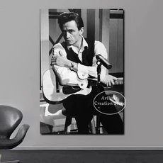 유명한 조니 캐시 기타 미국 농촌 음악 가수 포스터 레트로 캔버스 인쇄 벽 그림 거실 예술 홈 장식, 04 20X30cm Unframed, 02 f