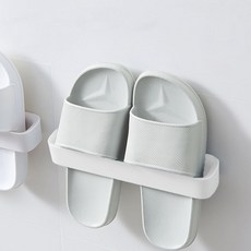 심플 파스텔 부착식 슬리퍼 거치대 정리대 실내와 욕실화 걸이, 2개, 화이트