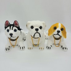 항상 긍정적인 고개 끄덕이는 강아지 피규어 인형 차량용 인테리어 소품, 03.허스키1개, 1개