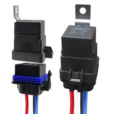 4핀 12V 40/30암페어 방수 릴레이 스위치 하네스 세트12V DC SPDT 자동차 14 AWG 고온 와이어2개 해외 직배송, 2PCS