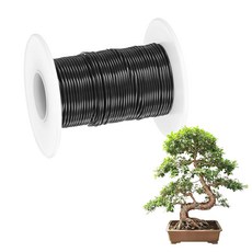 M 미터XITY 1팩 분재 훈련 와이어 2.5mm x 33피트 / 10m 아노다이징 알루미늄 나무 세밀한 트렁크 정원 가꾸기 지점 DIY 공예 [구리], 1mm x 49ft/15m, Black, 1