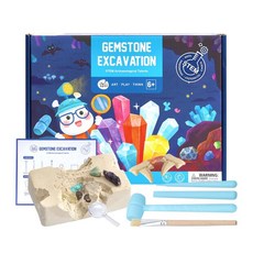 [아페페] 보석발굴키트 지질탐험 광물 관찰 화석 발굴작업 STEM 자연 과학키트 KR6794 발굴세트 생태학습