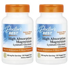 닥터스베스트 2개X 고흡수 마그네슘 105mg캡슐 120정(캡슐당 52.5mg), 120정, 2개