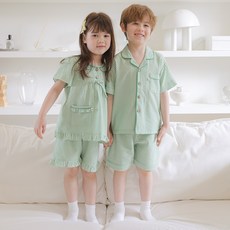 SOLO 그린데이 여아 남아 아동 여름 국산 스트라이프 잠옷