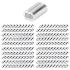 200pcs 1/16 인치 케이블 페룰 세트 와이어 로프를위한 알루미늄 합금 압착 루프 슬리브, 01 빠른