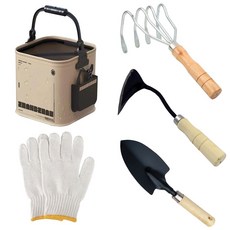 해루질세트 호미 4발 갈퀴 두레박 물통 해루질 장비 갯벌 체험, 해루질세트(두레박 4발갈퀴 호미 모종삽 면장갑)