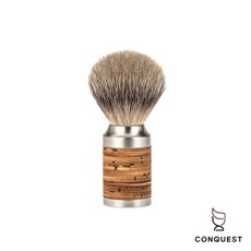CONQUEST 德國 MUHLE ROCCA 091M95 不鏽鋼刮鬍刷 樺木樹皮 銀尖獾毛 保水度極佳, 1個