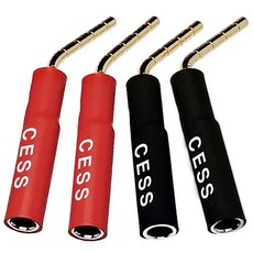 CNCESS CESS-219 4mm 바나나 암 잭 - 2mm 나사 타입 벤드 핀 플러그 어댑터 스피커 와이어 스프링 클립 앰프용 4팩 143296, Bend PIN