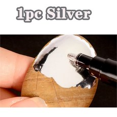 1/2/3pcs 미러 마커 펜 DIY 반사 페인트 크롬 골드 실버 구리 컬러 서명 자동차 예술 공예품, 1pc Silver