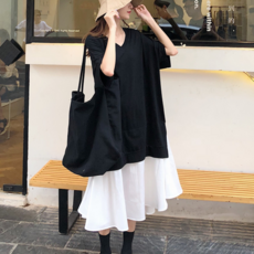 엘레스 여성원피스 원피스 루즈핏 반팔원피스 반팔 미디원피스