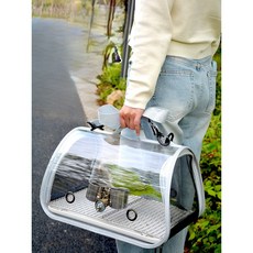 앵무새 투명 캐리어 이동가방 반려동물 소동물 손가방, 1개, 베이직