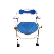 來而康 日華 感恩使者 折疊便盆沐浴椅 ZHCN2209 扶手可掀, 1個, 藍色