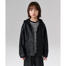 MUSINSA STANDARD KIDS 글로시 윈드브레이커 재킷 [블랙] 107599