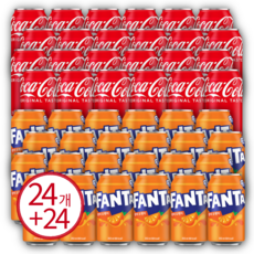 코카콜라 350ml 24캔 + 환타오렌지 350ml 24캔, 48개