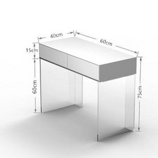 아크릴 수납함 메이크업 정리대 침실 화장품 정리함 투명, 조립형, 화이트 60x40x75