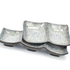 플라워 웨이브 이삼칸 초장기 업소접시 업소용접시 업소용그릇, 웨이브2칸초장 플라워 DS-6829