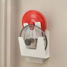 무타공 알루미늄 냄비 뚜껑 걸이 후라이팬 도마, 1개, 화이트, 2단