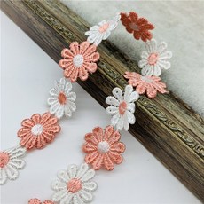 1 야드 25mm 다채로운 데이지 꽃 레이스 트림 뜨개질 웨딩 수 놓은 Diy 수제 패치 워크 바느질 용품 공예품 레이스, 13, 13, 1개