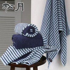 송월 솔리드 스트라이프 포근한 비치 호텔 바스타올, 1개, 바스타올 블루