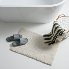 [JAJU/자주] 투톤 욕실매트_70X45cm_베이지, 베이지, 1개