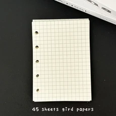 Sharkbang 새로운 도착 M5 바인더 커버 10pcs 슬리브 블랙/핑크/클리어 루스 리프 양면 가방 및 종이, 02 45 sheets gird