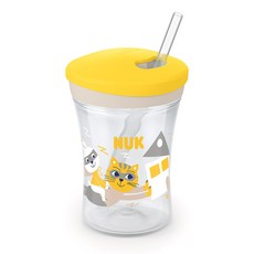 누크 액션 유아용 빨대컵, 230ml, 1개, 옐로우