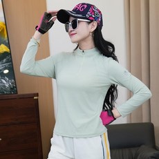 UPF50 防曬女運動上衣 排汗透氣登山T恤 冰絲涼感長袖運動衣 速乾防曬上衣