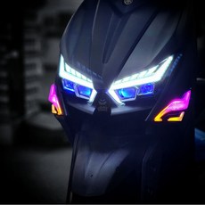 勁戰六代專用 惡魔眼LED魚眼大燈總成 霧燈版 AJ6大燈 高亮度魚眼頭燈, 標配版(左右兩邊為假霧燈),不加