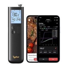 Typhur Sync Gold 무선 육류 온도계 향상된 10X Sub-1G 신호 및 안정성 Wi-Fi 무제한 범위 6개의 센서 바베큐 오븐 스모커 그릴 에어 프라, Typhur Sync Gold 무선 육류 온도계, 향상