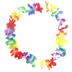 夏威夷五彩花環 4款可選，派對裝飾，熱帶風情，生日派對，海灘派對, 五彩, 1個