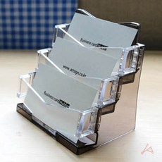 [오마누] 명함함 명함꽂이 3단, 투명
