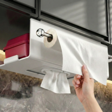 웨이백홈 무타공 거치식 키친타올 걸이, 1개, 화이트