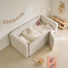 퍼니코 빈 데이베드 아쿠아텍스 패브릭 아기침대 프레임 SS/K 프레임만 (다릿발 포함), 소프트 아이보리 도어형 (안전가드+도어 포함)