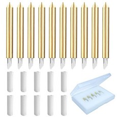 Cricut Explore Air 2/Air 3/Maker/Maker 3과 호환되는 프리미엄 파인 포인트 블레이드 10개 세트 글리터 비닐 카드스톡 인조 가죽 접착 포일 벨, 10Pcs