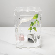 꼬망구 크레스티드 게코 파충류 도마뱀 아크릴 사육장 20x20x30cm, 1개, 투명