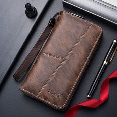 【台灣發貨】簡約高質感男士大容量長夾 零錢包 長夾 皮夾手拿包 男長夾 長皮夾 多功能長夾拉鍊長夾 商務用 父親禮物錢包