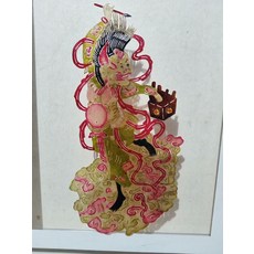 皮影 魁星點鬥 牛皮雕刻 手工上色 高42cm, 如圖所示, 1個