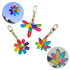 [해피메이크]아크릴 가을 썬캐쳐 키링 (3종택1)/가을만들기 잠자리 단풍잎 코스모스, 2. 단풍잎, 1개