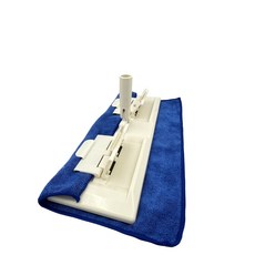 潔田屋平板拖把 360度旋轉頭 扣夾式 螺旋式三節接續柄 超細纖維除塵拖把布 乾溼兩用-台灣製, 1個, 拖把頭+一布