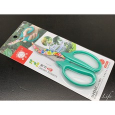 鑫吉美 F-159 亮彩花紋修花剪刀, 綠色, 1個